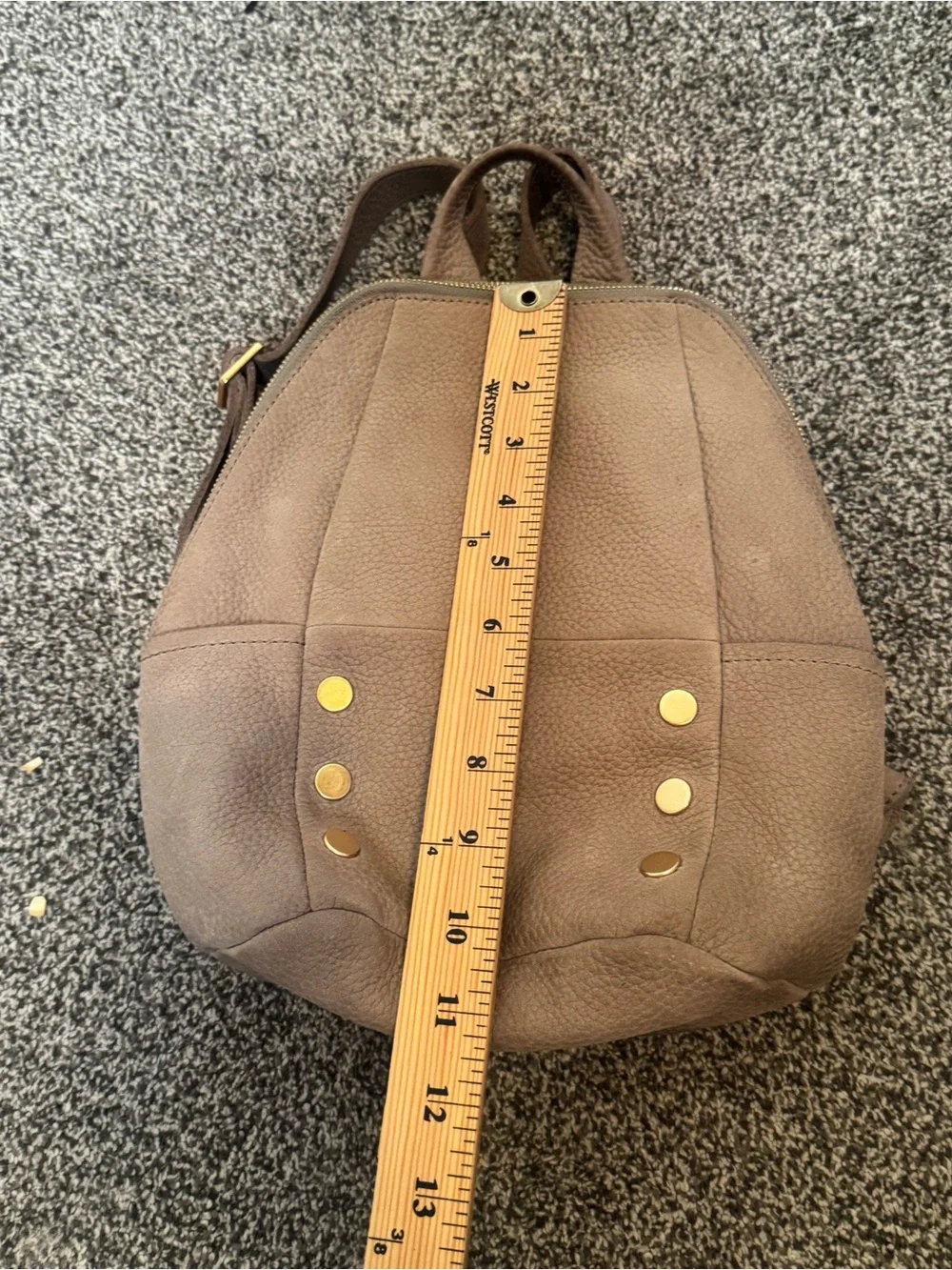 Hammitt Hunter Medium Backpack Grey Natural Brushed Gold Leather Nubuck Bag
